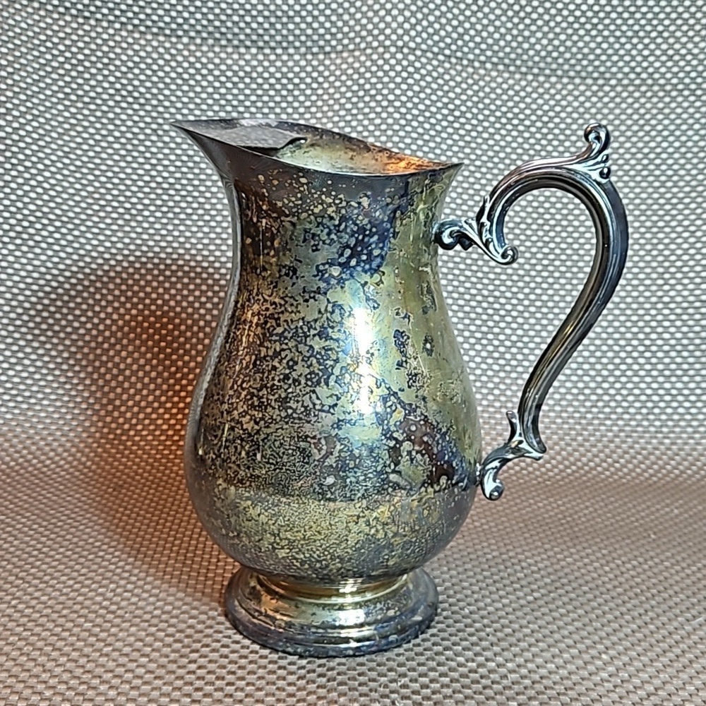 Vintage Silverplate Pitcher with Ice Guard